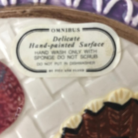 NWOT - Vtg Omnibus FITZ FLOYD TURKEY Plate Tray 1996 Scalloped Edge Thanksgiving - Picture 2 of 9